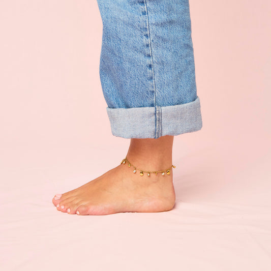 Georgia Gold Crystal Droplet Anklet