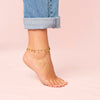 Georgia Gold Green Droplet Anklet