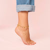 Poppy Gold Turquoise Star Anklet
