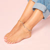 Poppy Silver Blue Star Anklet