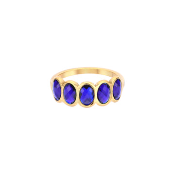 Lian Simple Stone Ring Blue & Gold