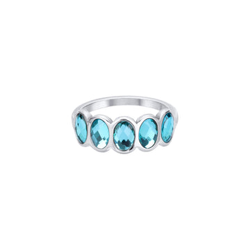Lian Simple Stone Ring Turquoise & Silver