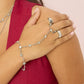 Lian Simple Stone Ring Crystal  & Silver Size L