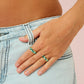 Lian Simple Stone Ring Turquoise & Gold Size L