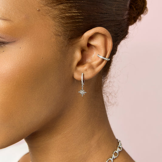 Lily Silver Crystal Ear Cuff