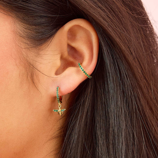 Lily Green Gold Dainty Ear Cuff