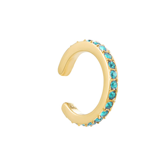 Lily Turquoise Gold Dainty Ear Cuff