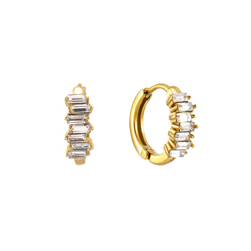 Lola Gold Crystal Huggie Earrings