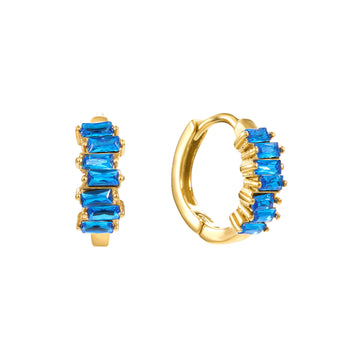 Lola Blue Gold Huggie Earrings