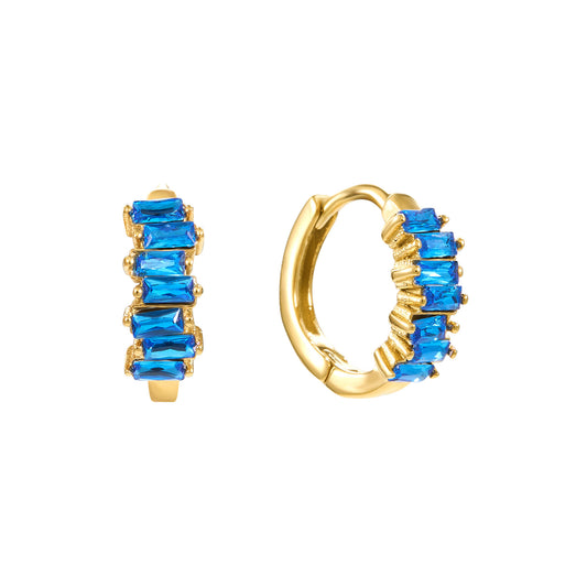 Lola Blue Gold Huggie Earrings