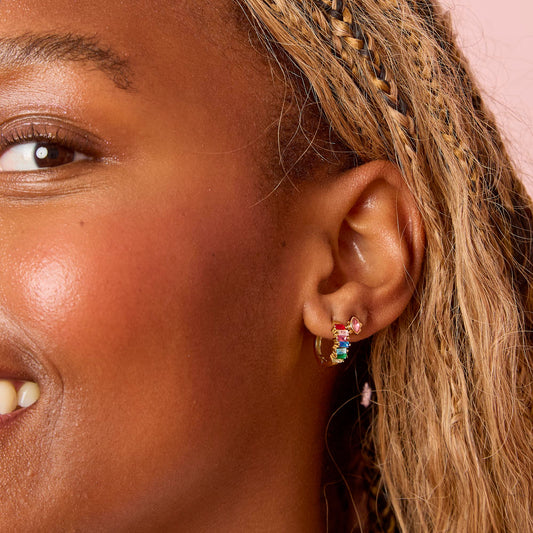 Lola Gold Rainbow Huggie Earrings