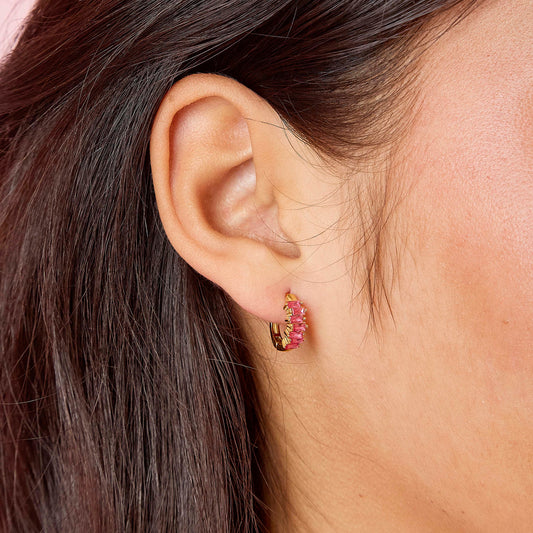 Lola Pink Huggie Earrings