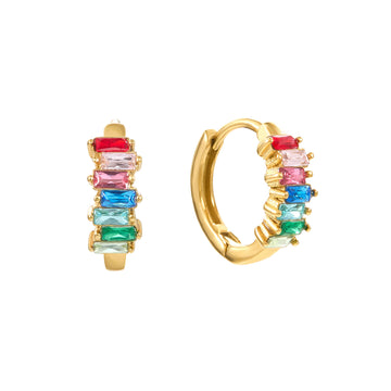 Lola Gold Rainbow Huggie Earrings