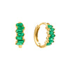 Lola Green Gold Huggie Hoops