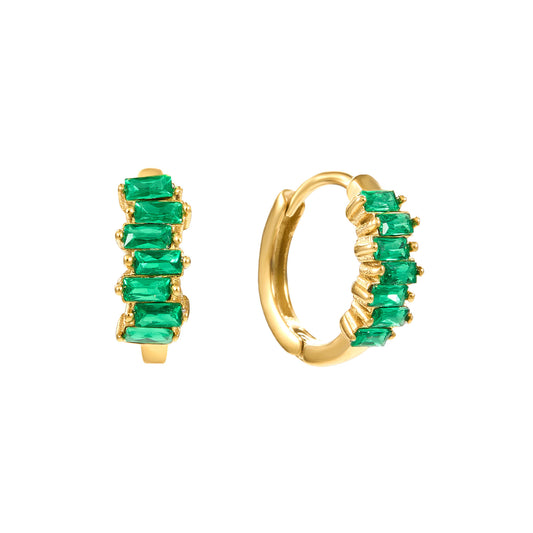 Lola Green Gold Huggie Hoops
