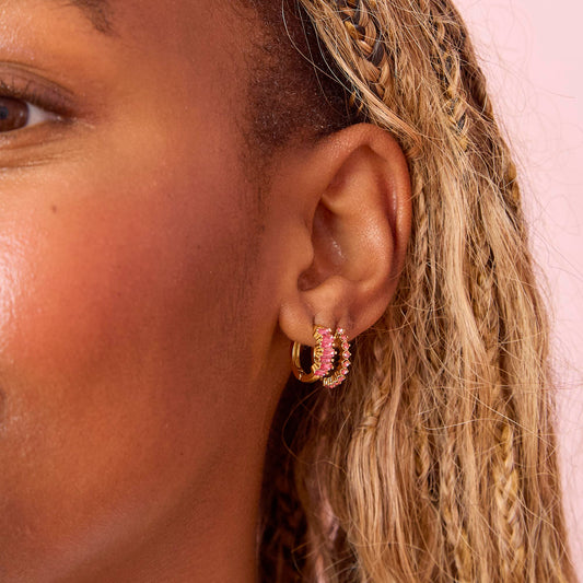 Lola Pink Huggie Earrings