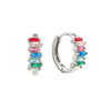Lola Silver Rainbow Huggie Earrings