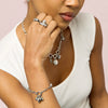 Charli Crystal Silver Charm Bracelet
