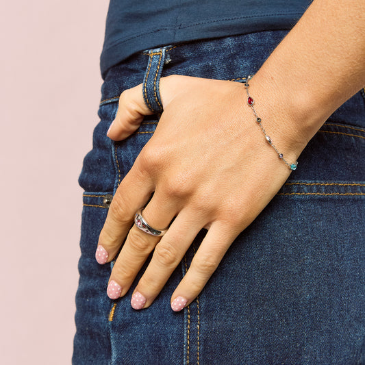 The Beatrice Rainbow Silver Bracelet