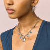 Etalie Blue Silver Charm Necklace