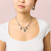 Etalie Crystal Silver Charm Necklace