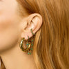 Petra Gold Multi-Green Chunky Star Hoops