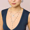 India Droplet Necklace Silver & Blue