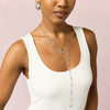 India Droplet Necklace Silver & Crystal