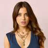 Megan Blue Gold Heart Pendant Necklace