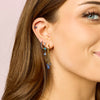 Emma Blue Gold Droplet Chain Studs