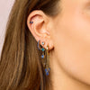 Emma Blue Gold Droplet Chain Studs