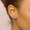 Emma Blue Silver Droplet Chain Studs