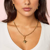 Ellie Gold Crystal Chunky Charm Chain Necklace