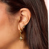 Kiki Gold Multi Green Star Hoop Earrings