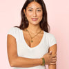 The Kiki, Aleena & Ellie Gold Multi Green Stacking Set