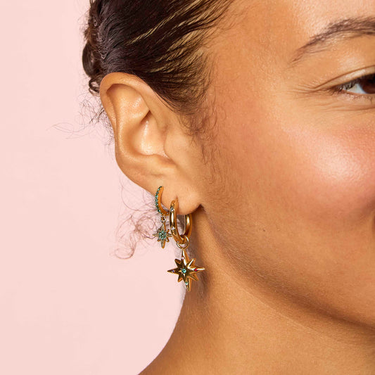 Kiki Gold Rainbow Star Hoop Earrings
