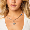 Ellie Silver Blue Chunky Charm Chain Necklace