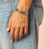 Tanieta Silver Crystal Organic Bangle