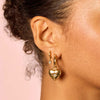 Lucinda Gold Crystal Heart Hoop Earrings