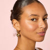 Lucinda Gold Crystal Heart Hoop Earrings