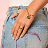 Amina Gold Green Heart Ring