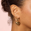 Lucinda Gold Pink Heart Hoop Earrings