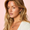 Lucinda Silver Blue Heart Hoop Earrings