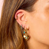 Lucinda Gold Turquoise Heart Hoop Earrings