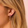 Anya Silver Crystal Star Double Huggie Earrings
