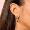 Neve Gold Blue Droplet Double Huggie Earrings