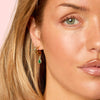 Neve Gold Green Droplet Double Huggie Earrings