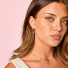 Neve Gold Pink Droplet Double Huggie Earrings