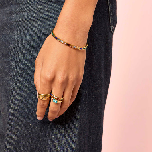 Tanieta Gold Rainbow Organic Bangle