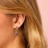 Neve Silver Blue Droplet Double Huggie Earrings